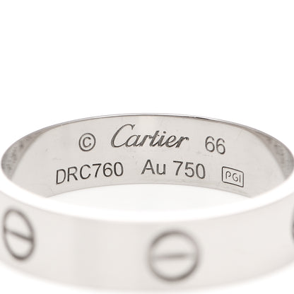 Cartier 18K White Gold 5.5mm LOVE Ring 66 11.5 4 of 5