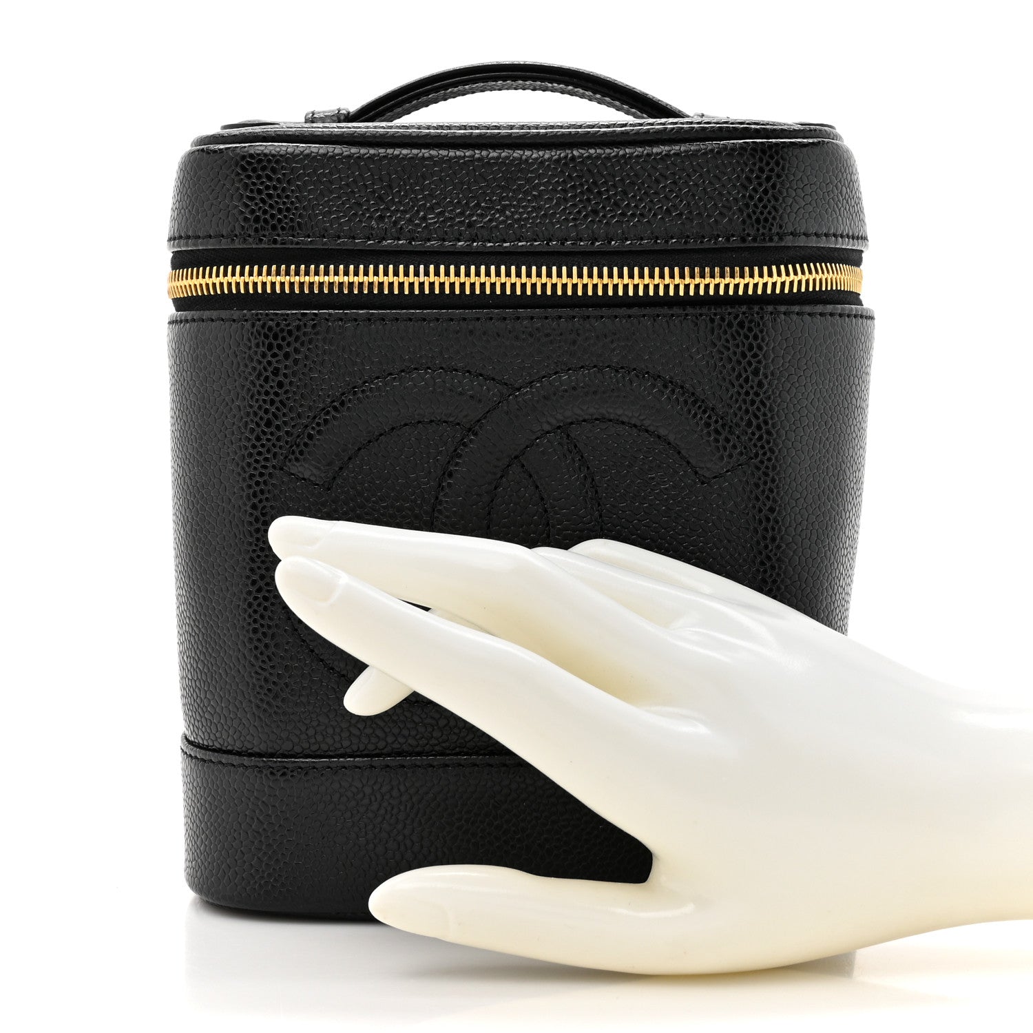 Chanel Caviar Vanity Cosmetic Case Black 2 of 8