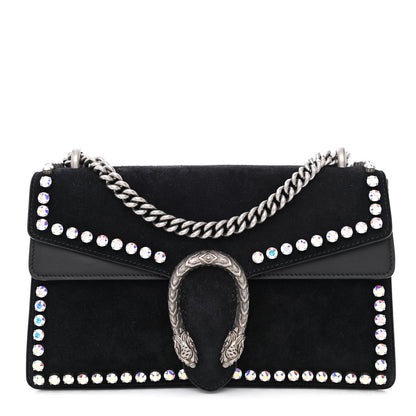 Gucci Suede Crystal Small Dionysus Shoulder Bag Black 1 of 10