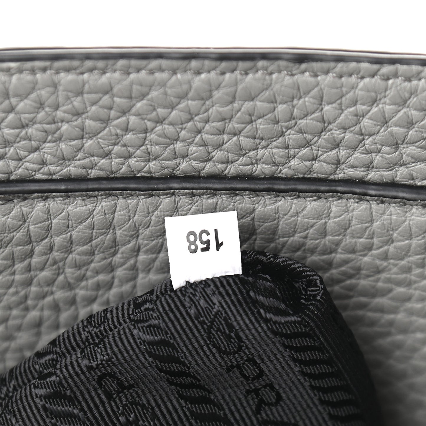 Vitello Phenix Embossed Logo Shoulder Bag Argilla