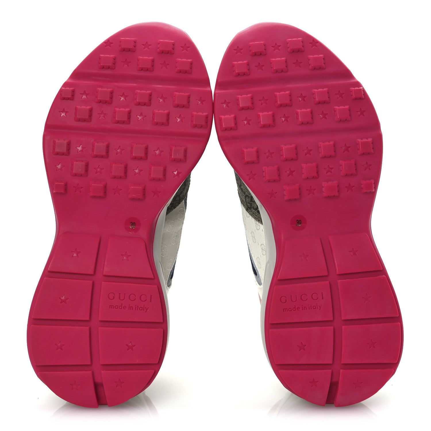 Gucci GG Supreme Monogram Mix Monogram Womens Rhyton Sneakers 39 London Blue Beige Pale Pink 7 of 10