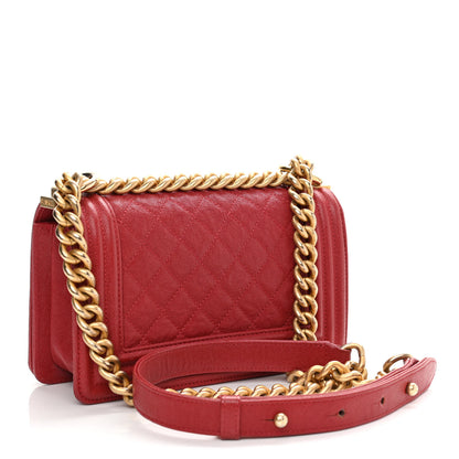 Chanel Caviar Quilted Small Boy Flap Red 3 of 11