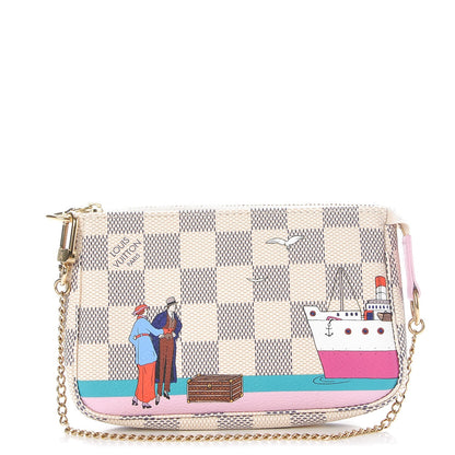 Louis Vuitton Damier Azur 2016 Christmas Animation Mini Pochette Accessories 1 of 8