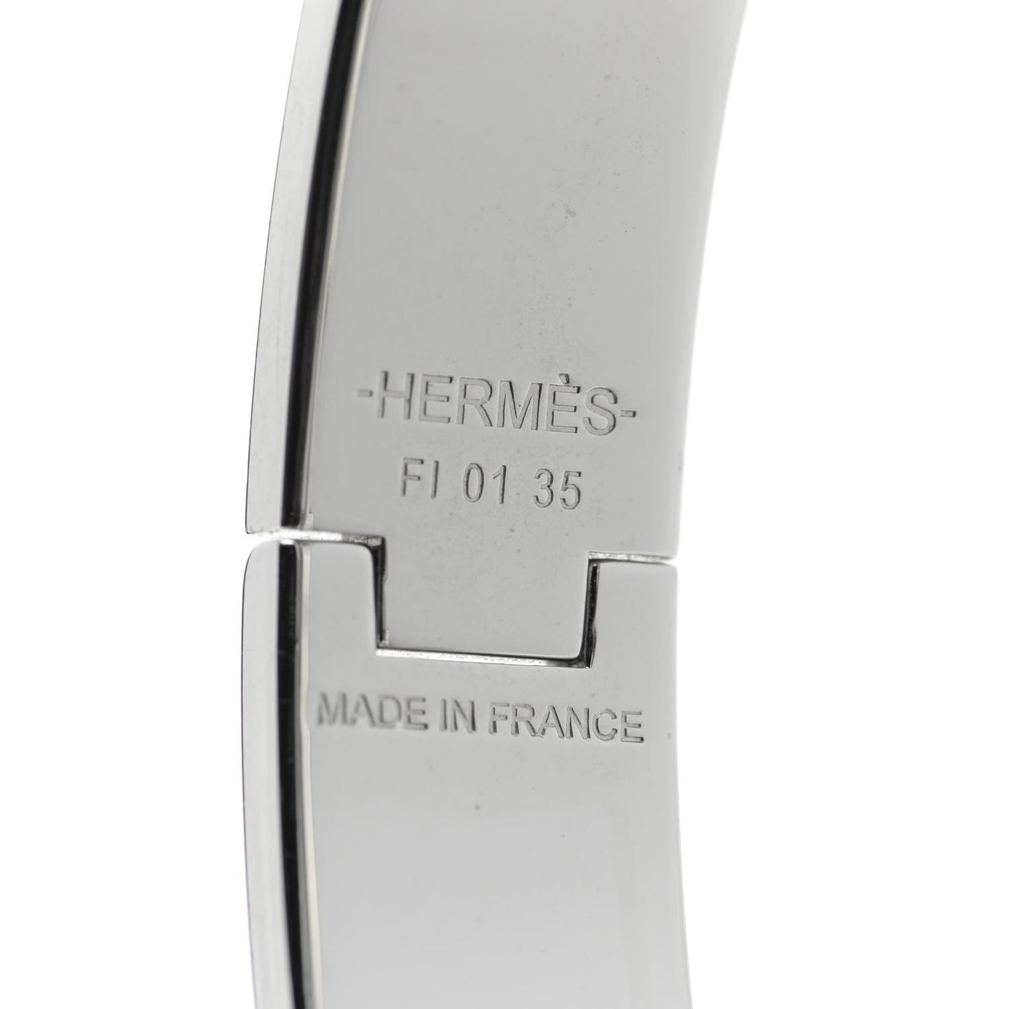 Enamel Narrow Clic Clac H Bracelet PM White