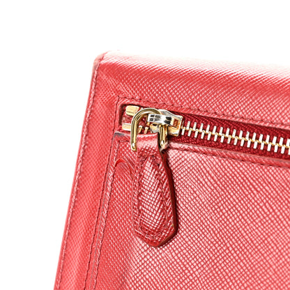 Prada Saffiano Metal Continental Flap Wallet Fuoco 9 of 9