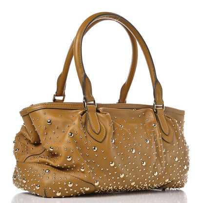 Burberry Calfskin Studded Hannington Satchel Mustard 3 of 9