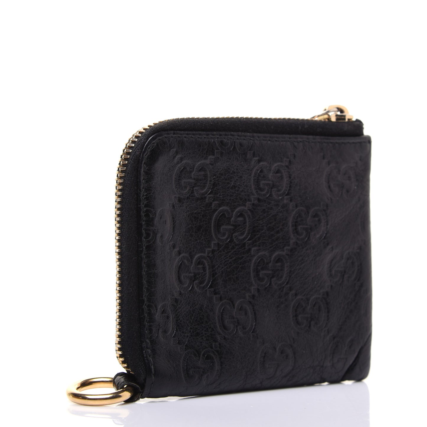 Guccissima Zip Around Coin Purse Wallet Black