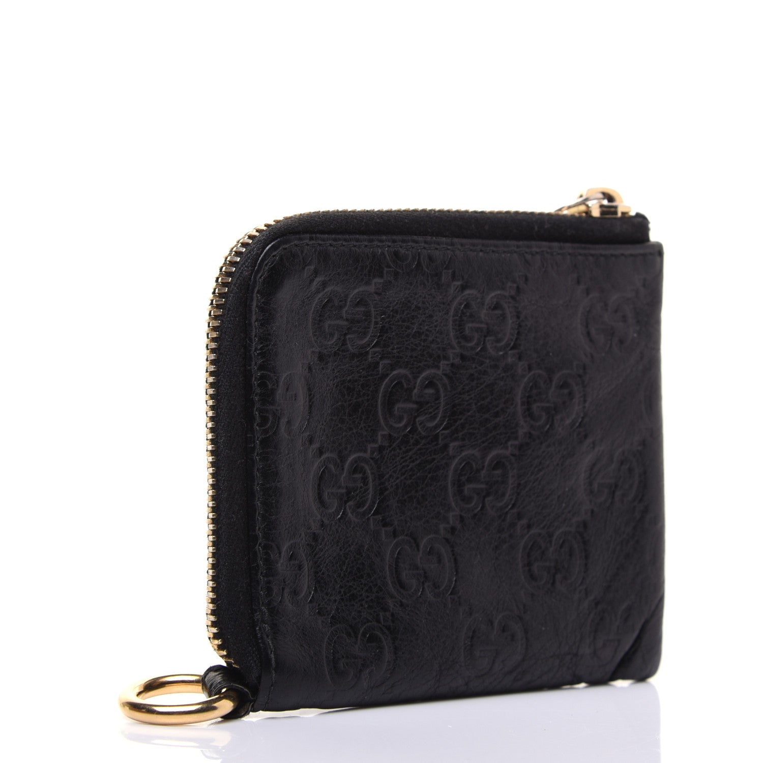 Gucci Guccissima Zip Around Coin Purse Wallet Black 3 of 13