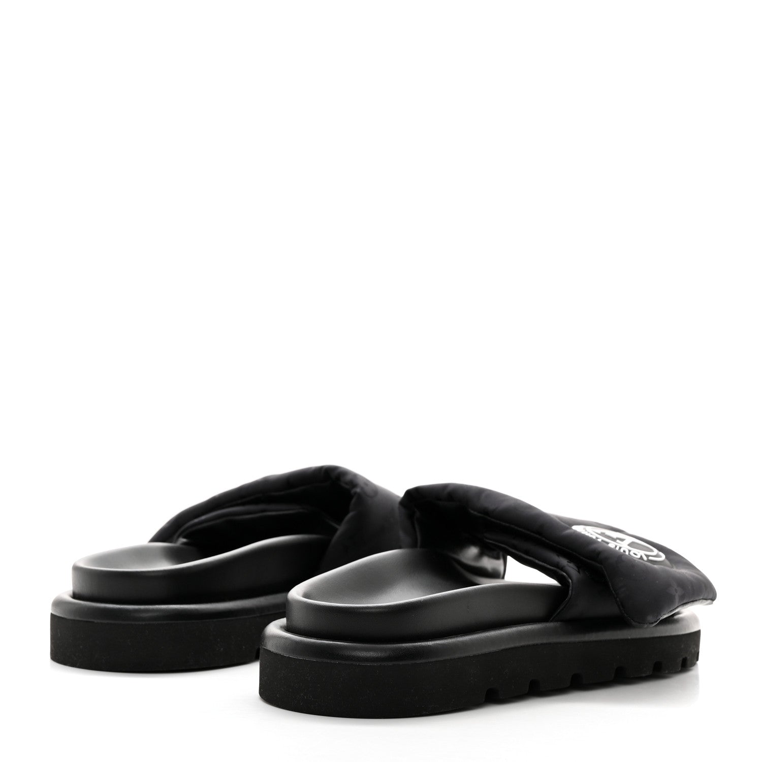 Louis Vuitton Nylon Monogram Eclipse Womens Pool Pillow Comfort Mules 36 Black 4 of 9