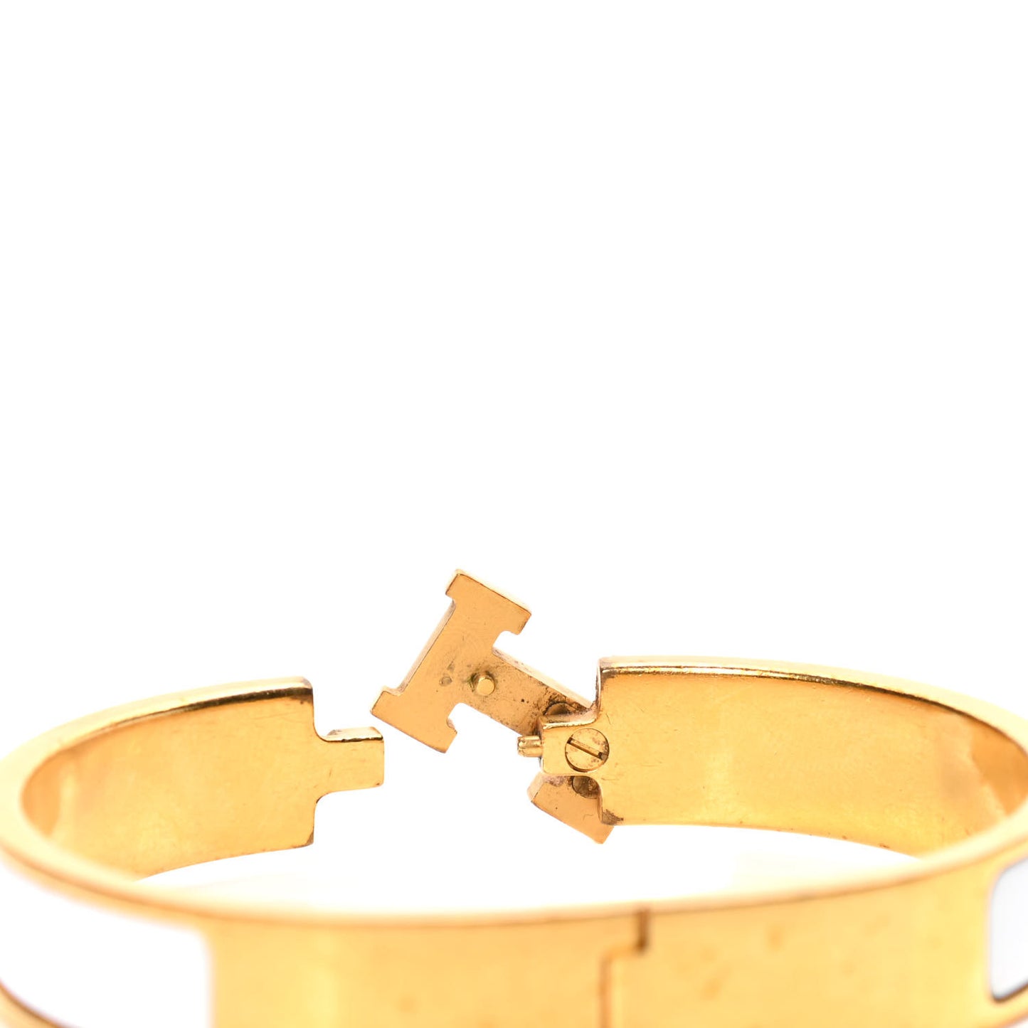 Enamel Narrow Clic Clac H Bracelet PM White