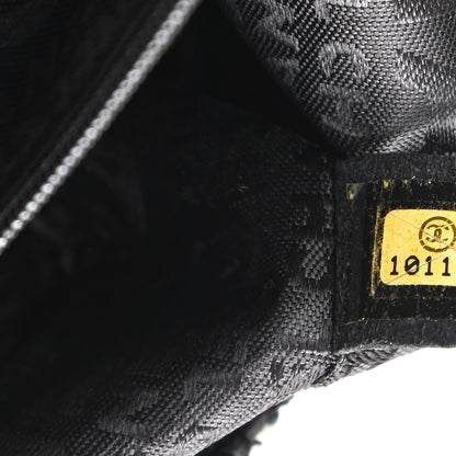 Chanel Rabbit Fur Tweed Lizard Small Fantasy Flap Black White 7 of 10