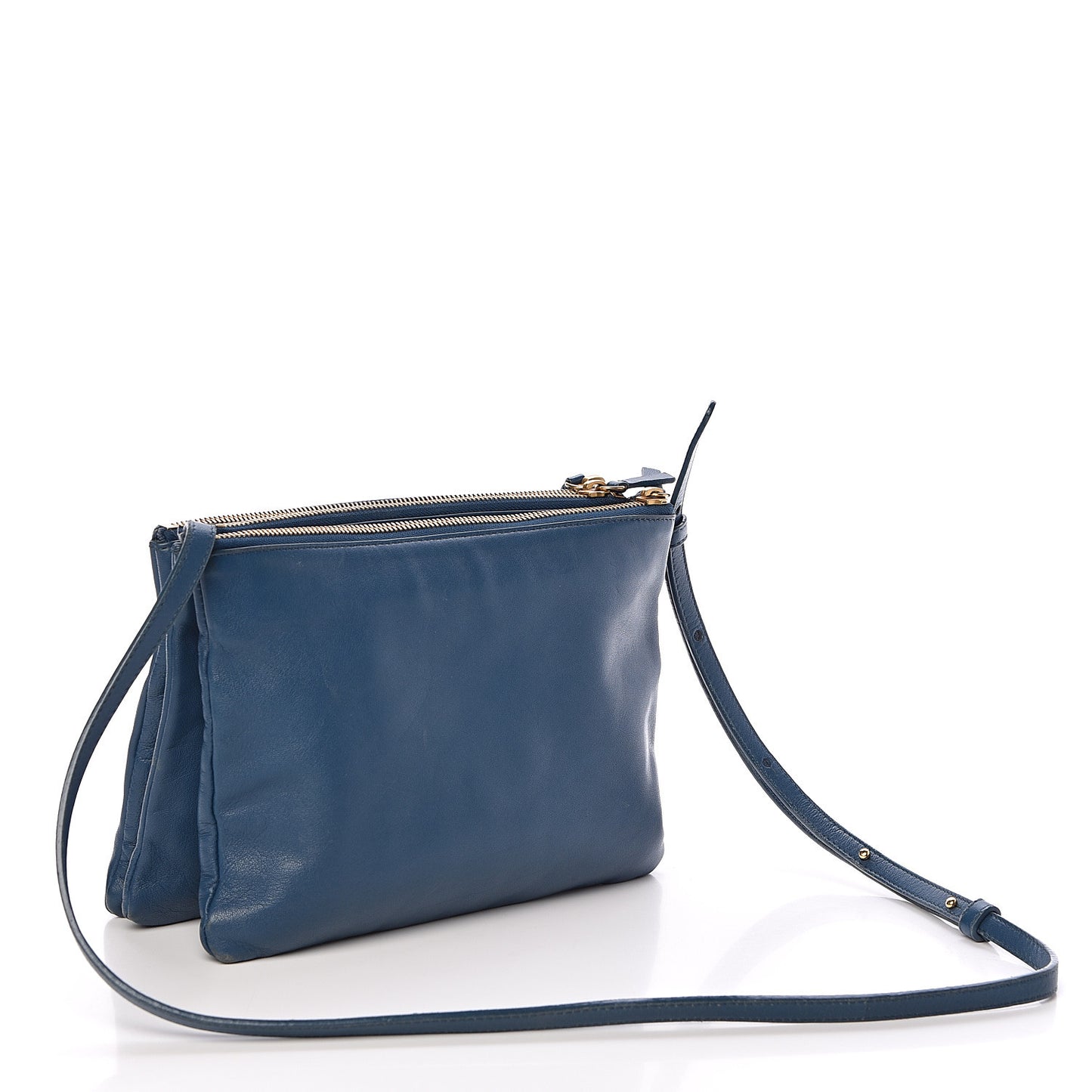 Lambskin Small Trio Crossbody Bag Denim
