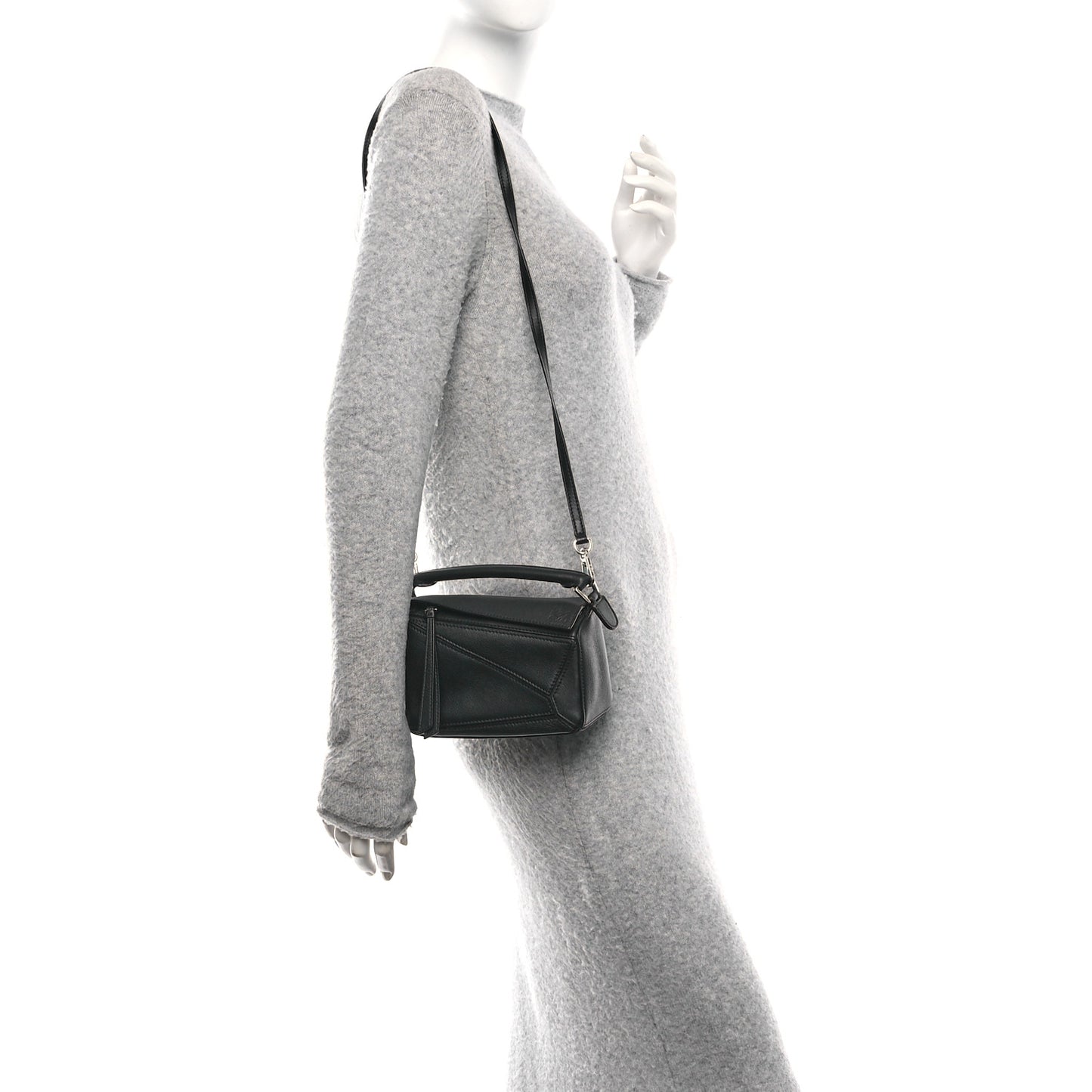 Calfskin Mini Puzzle Bag Black