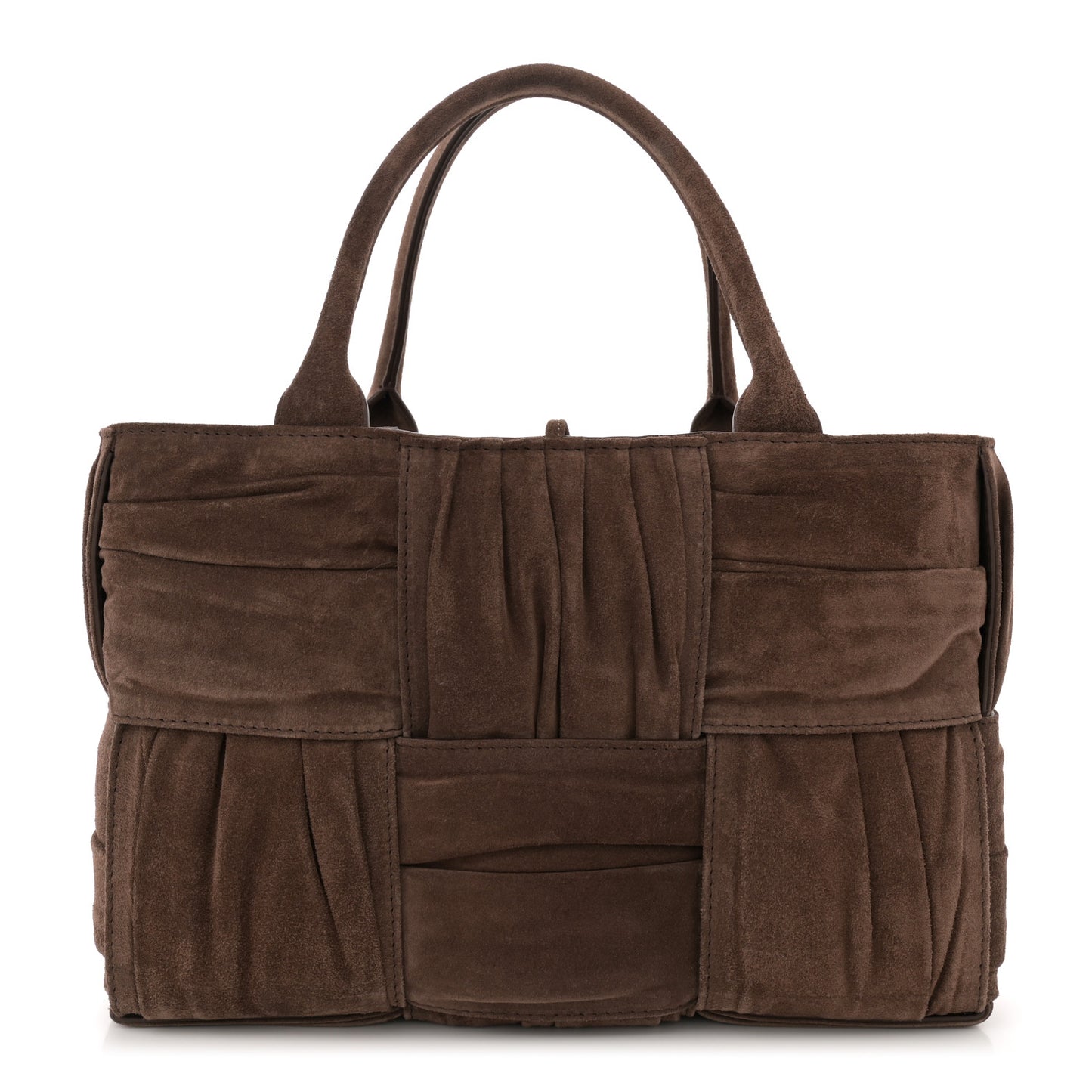 Suede Foulard Intrecciato Small Arco Tote Brownie