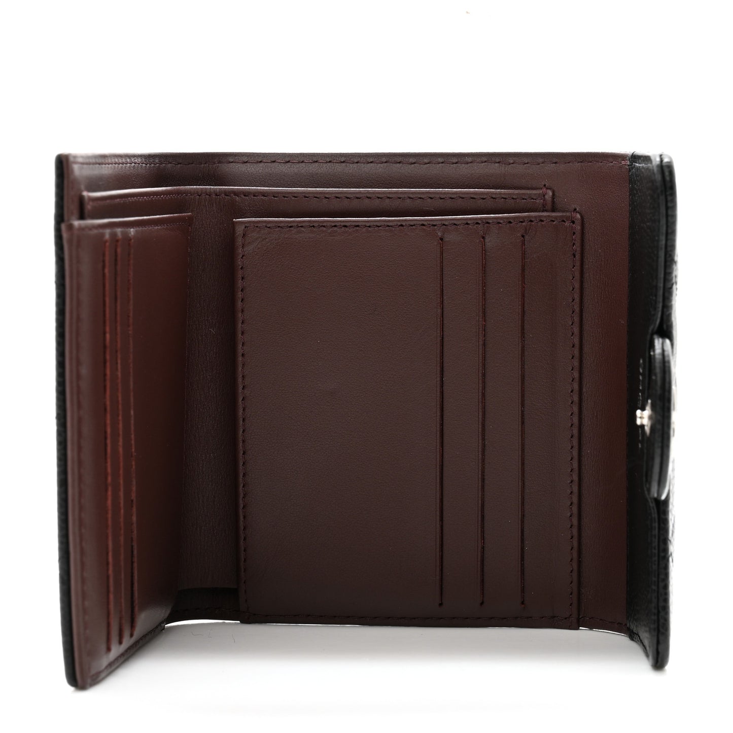 Caviar Quilted Compact Flap Wallet Black