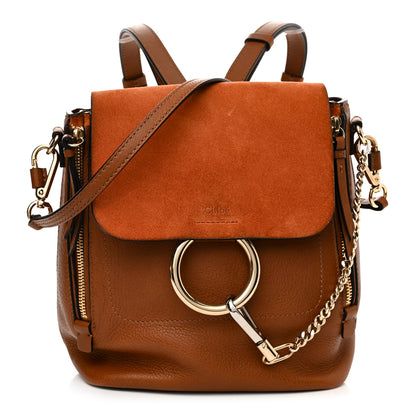 Chloe Suede Calfskin Medium Faye Backpack Tan 1 of 10