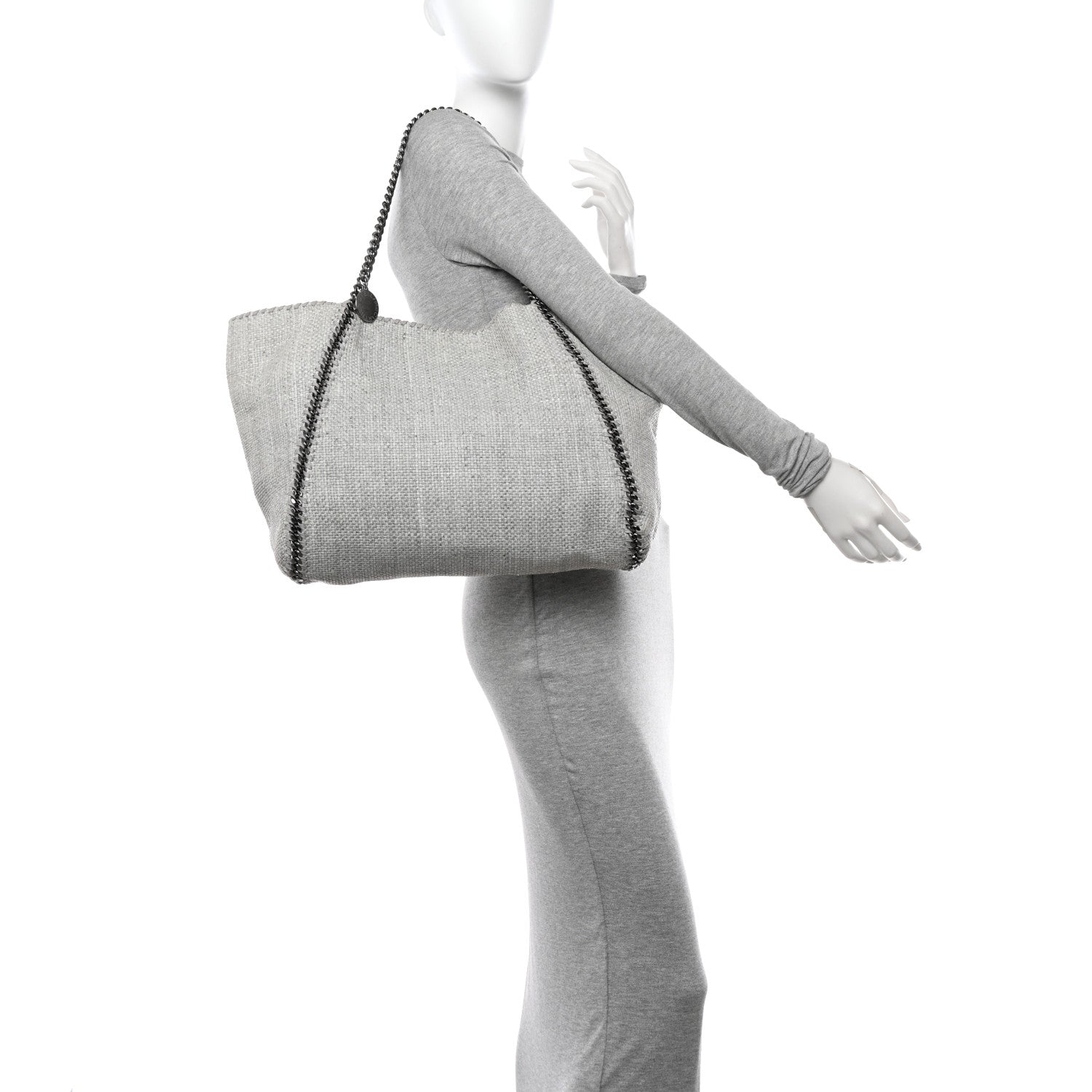 Stella McCartney Woven Raffia Falabella Tote Bag Black 2 of 10