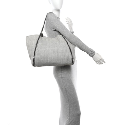 Stella McCartney Woven Raffia Falabella Tote Bag Black 2 of 10