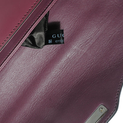 Gucci Regent Calfskin Small Lady Lock Briefcase Clutch Red Orchid 7 of 9