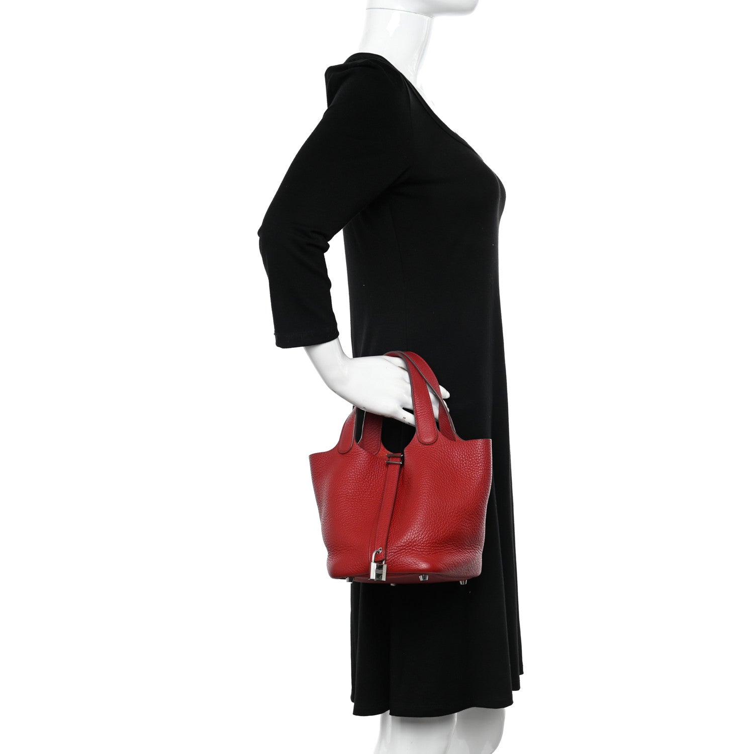 Hermes Taurillon Clemence Picotin Lock 18 PM Rubis 2 of 12