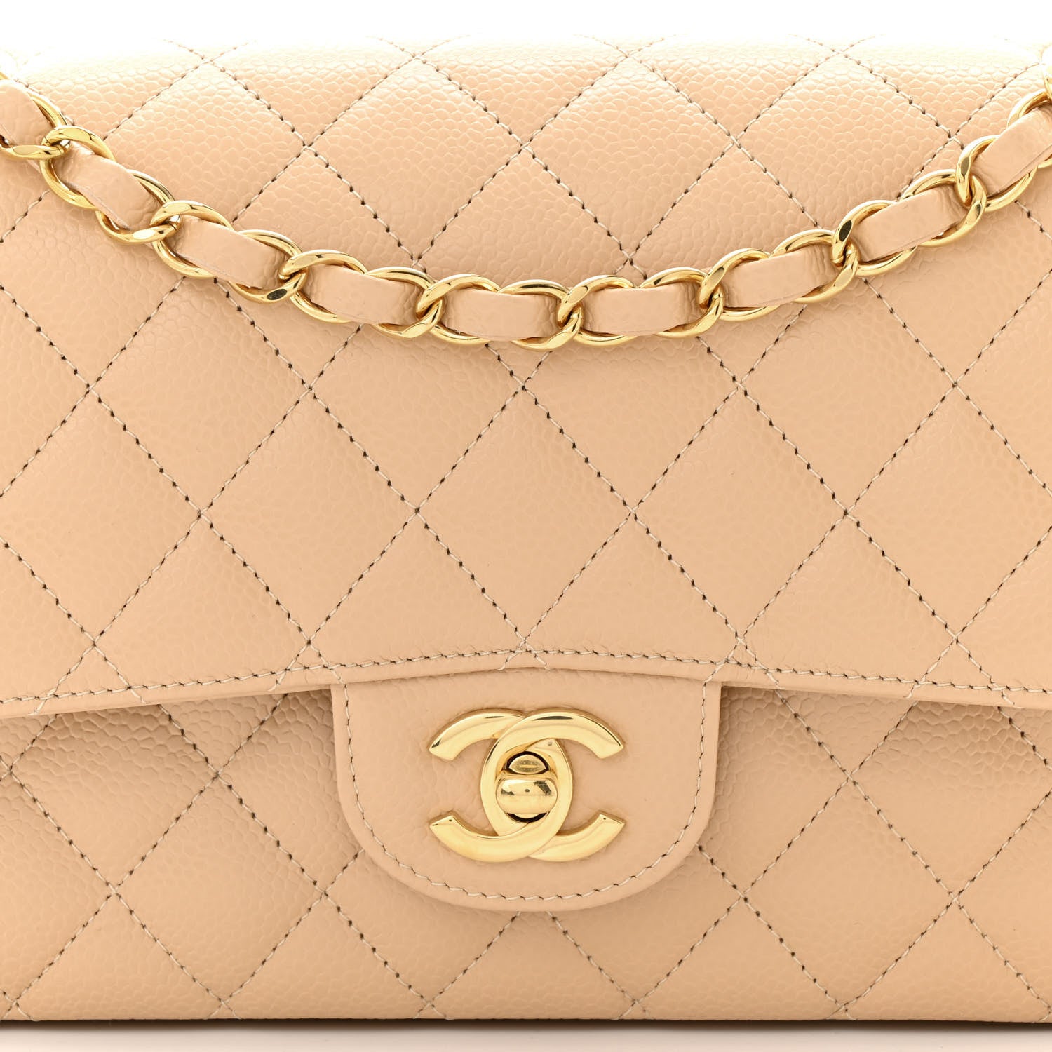 Chanel Caviar Quilted Medium Double Flap Beige Clair 8 of 11