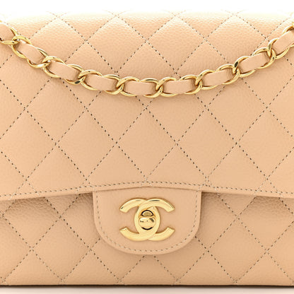 Chanel Caviar Quilted Medium Double Flap Beige Clair 8 of 11