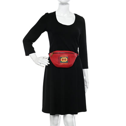 Gucci Grained Calfskin Small Logo Belt Bag Hibiscus Red 2 of 10