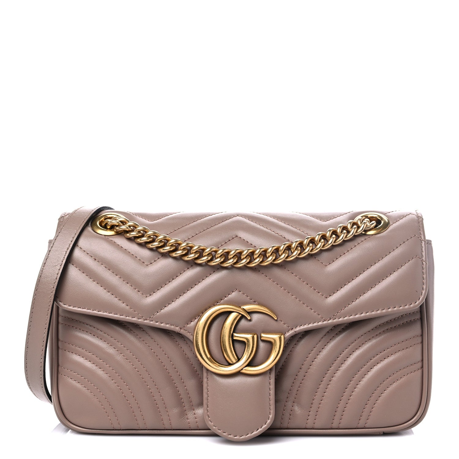 Gucci Calfskin Matelasse Small GG Marmont Shoulder Bag Porcelain Rose 1 of 10
