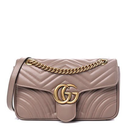 Gucci Calfskin Matelasse Small GG Marmont Shoulder Bag Porcelain Rose 1 of 10