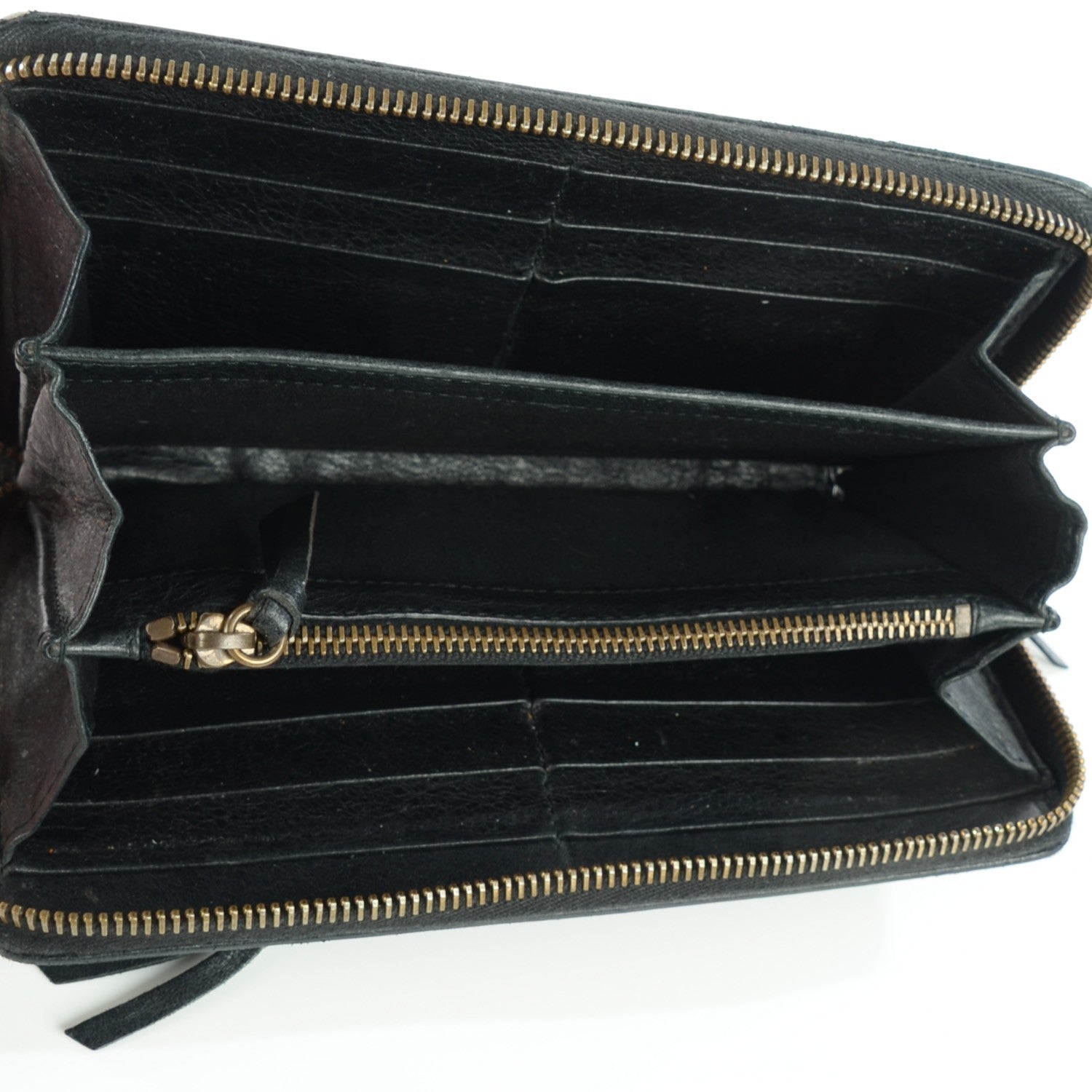 Balenciaga Chevre Classic Hardware Continental Zip Around Wallet Black 5 of 14
