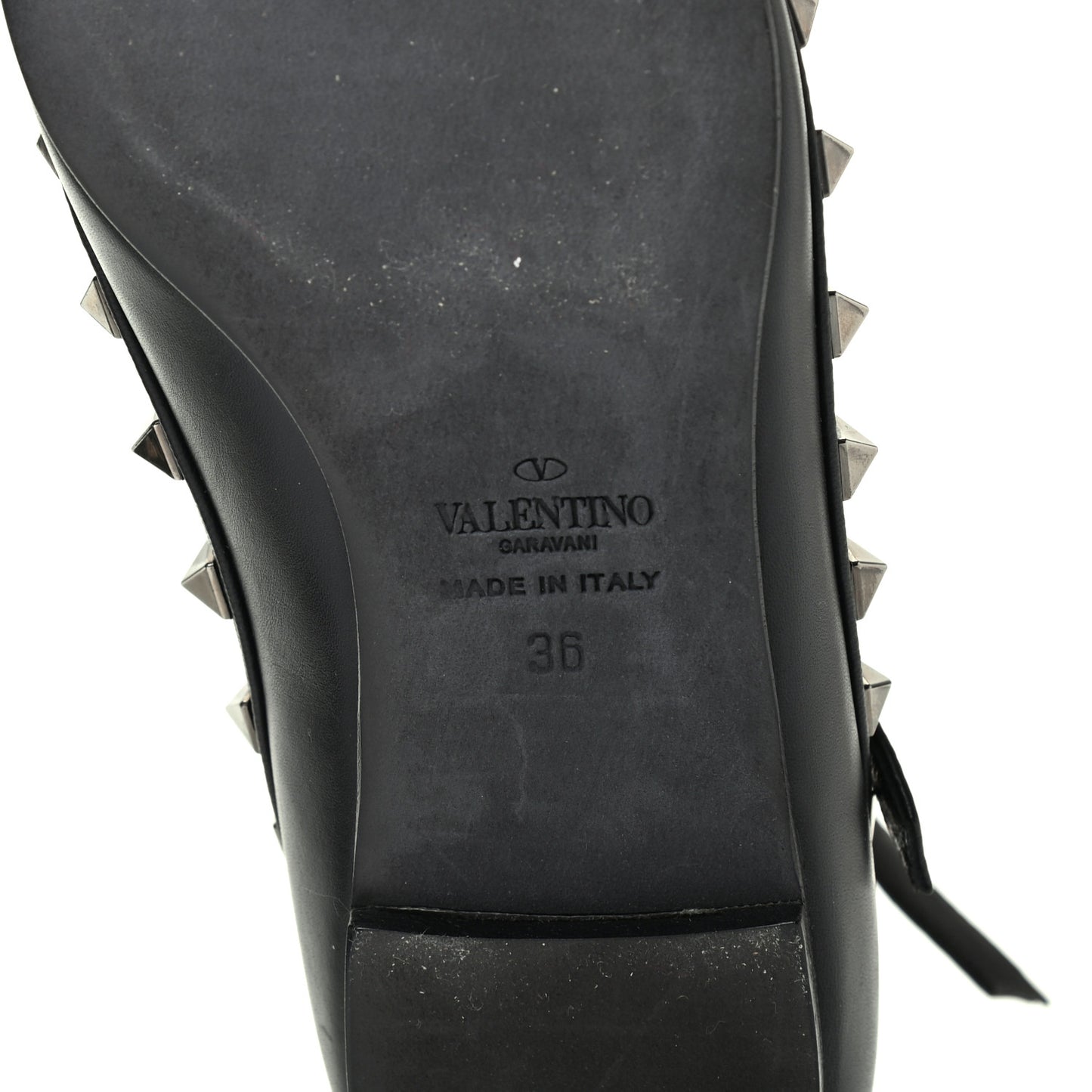 Nappa Rockstud Cage Ballerina Flats 36 Black