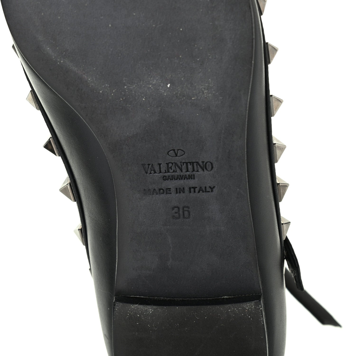 Valentino Garavani Nappa Rockstud Cage Ballerina Flats 36 Black 6 of 9