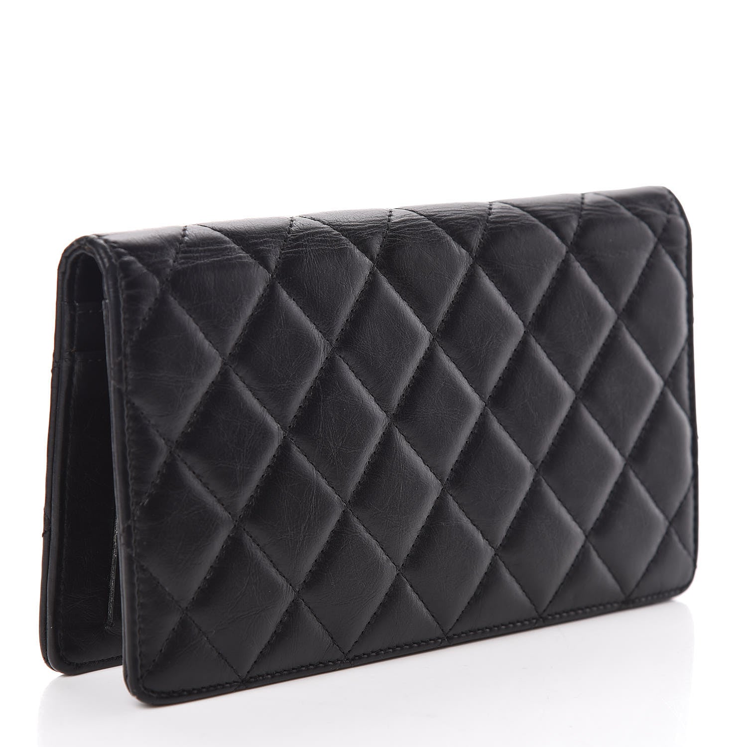 Chanel Aged Calfskin Quilted Reissue Yen Wallet Black 3 of 9