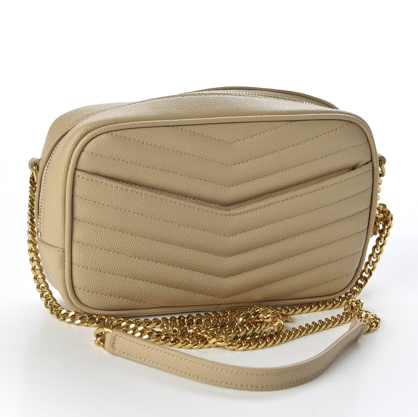 Grain De Poudre Matelasse Monogram Mini Lou Camera Bag Dark Latte