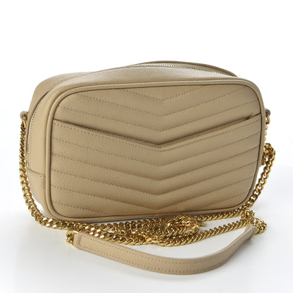 Saint Laurent Grain De Poudre Matelasse Monogram Mini Lou Camera Bag Dark Latte 2 of 9