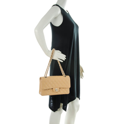 Chanel Caviar Quilted Medium Double Flap Beige Clair 2 of 9