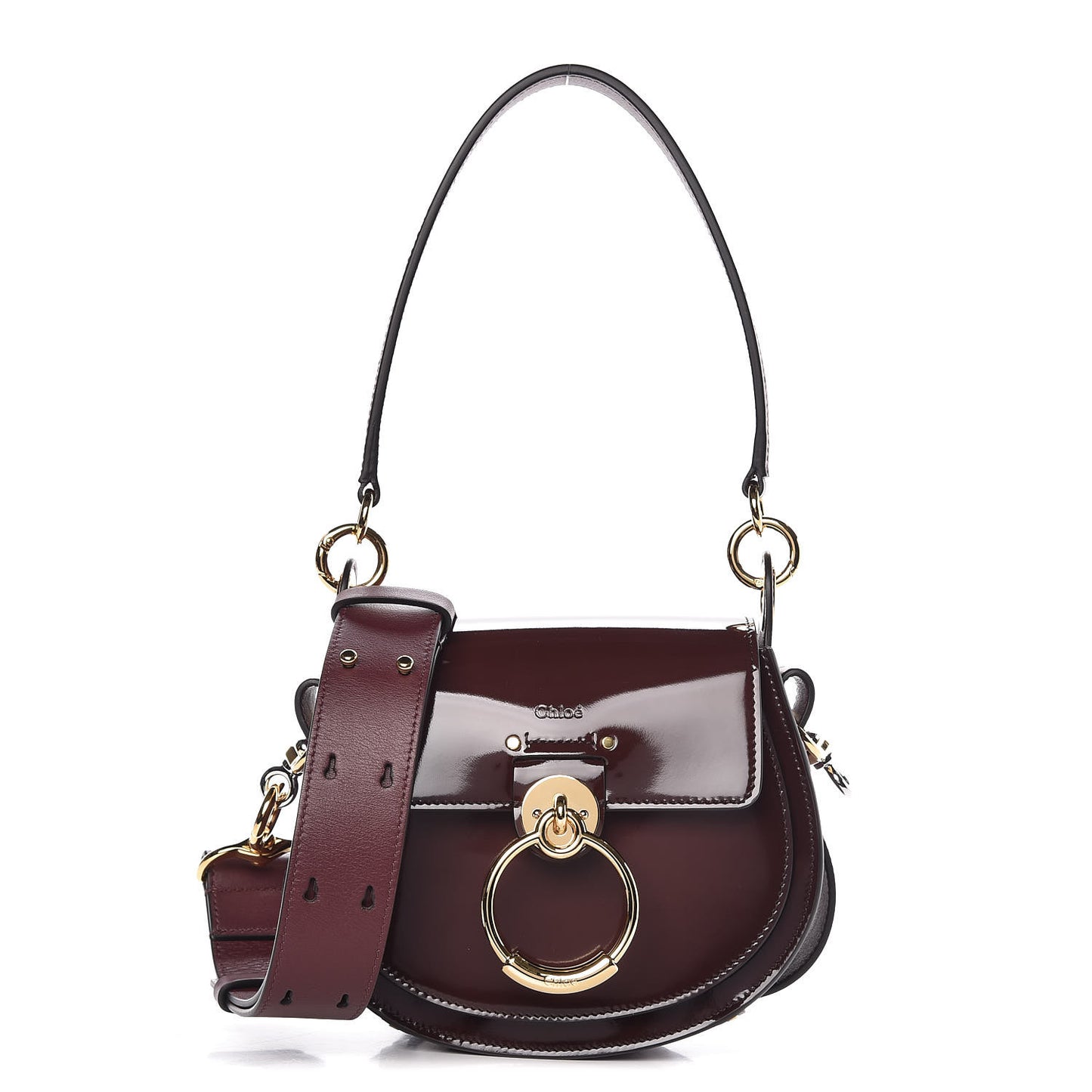 Spazzolato Sfumato Lambskin Calfskin Small Tess Bag Burnt Brown