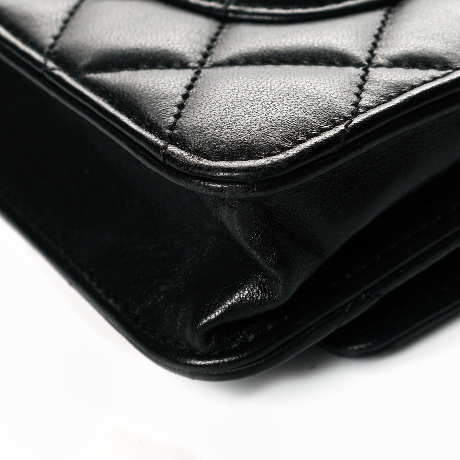 Chanel Lambskin Quilted Wallet On Chain WOC Black 14 of 15