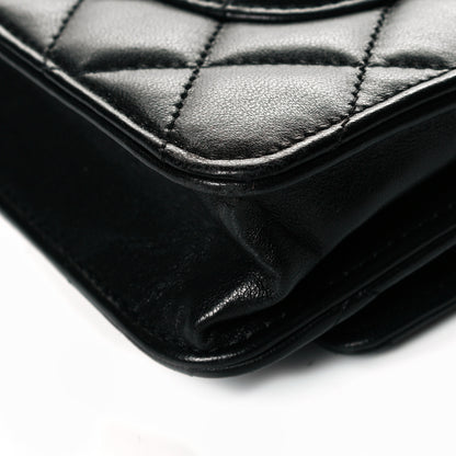 Chanel Lambskin Quilted Wallet On Chain WOC Black 14 of 15