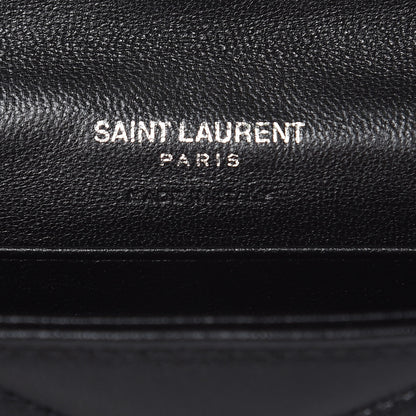 Saint Laurent Lambskin Y Quilted Monogram Small Loulou Envelope Wallet Black 6 of 8