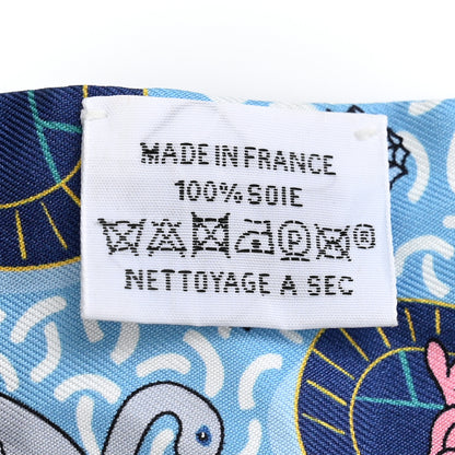 Hermes Silk Splash Park Twilly Bleu Rose Bonbon Jaune 3 of 4