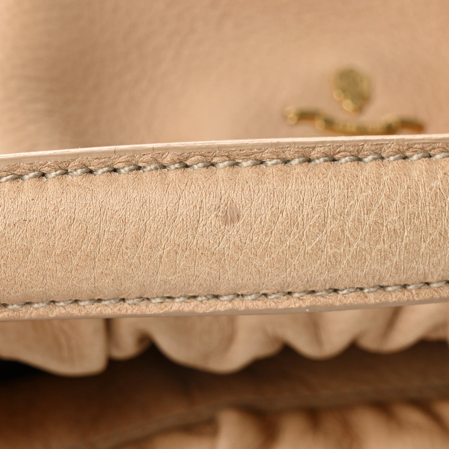 Prada Cervo Pleats Tote Beige 18 of 20