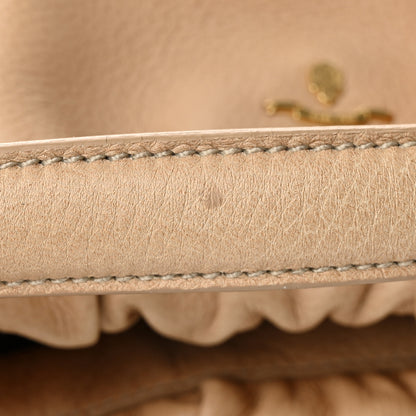 Prada Cervo Pleats Tote Beige 18 of 20