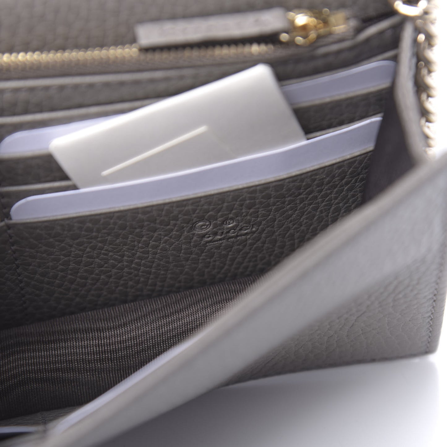 Dollar Calfskin Interlocking G Chain Wallet Loess