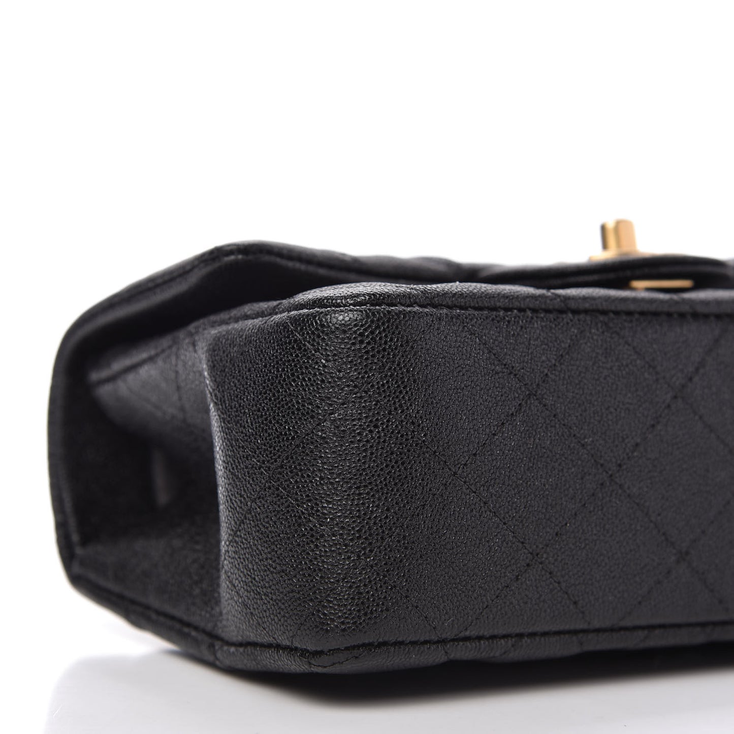 Caviar Quilted Mini Top Handle Rectangular Flap Black