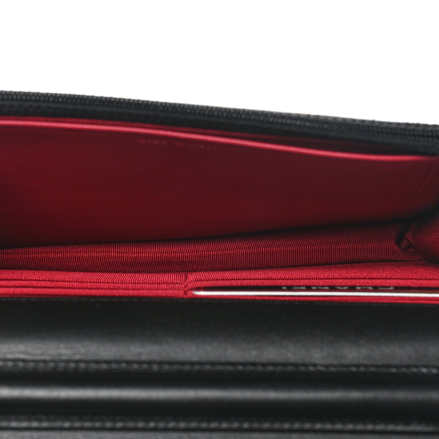 Aged Calfskin Quilted Gabrielle Wallet On Chain WOC White Black