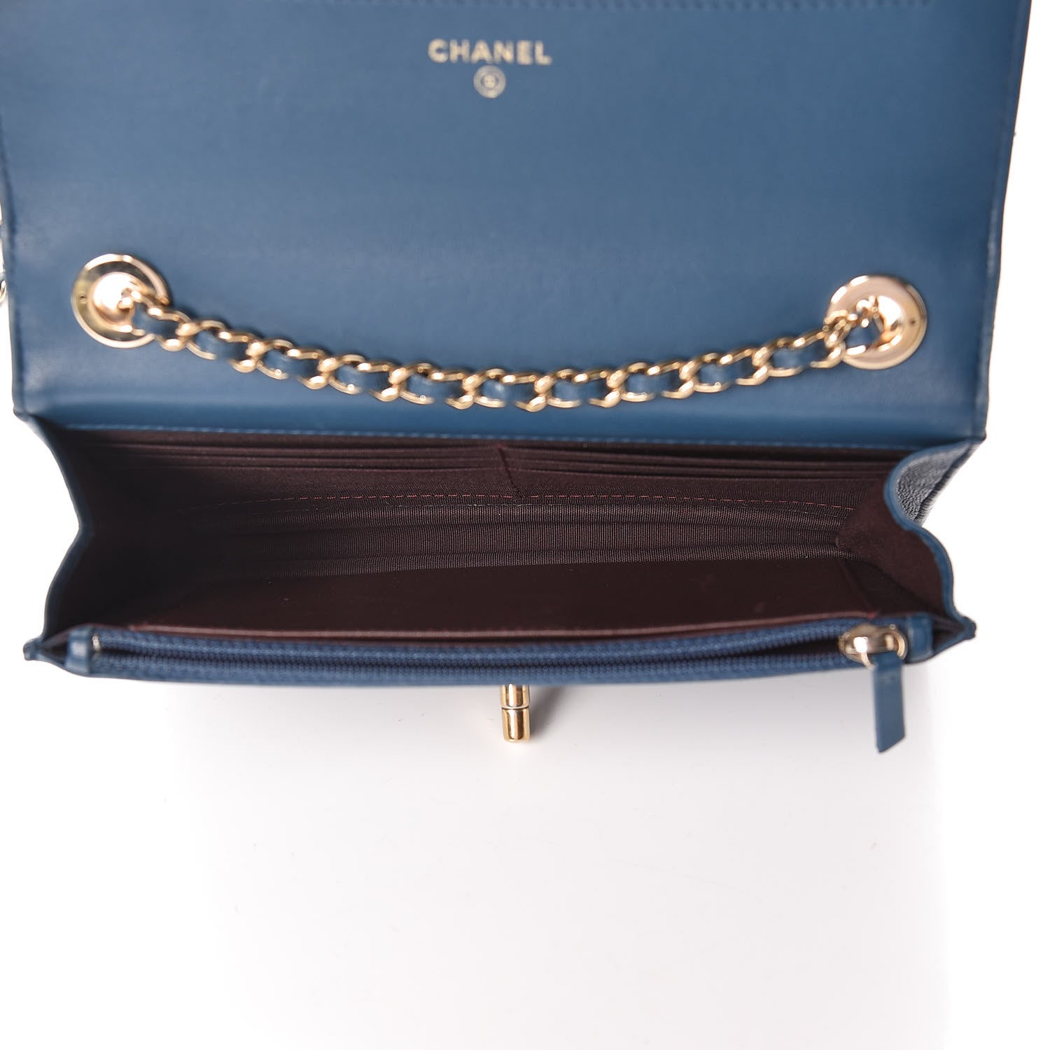 Chanel Lambskin Quilted Trendy CC Wallet On Chain WOC Blue 5 of 21