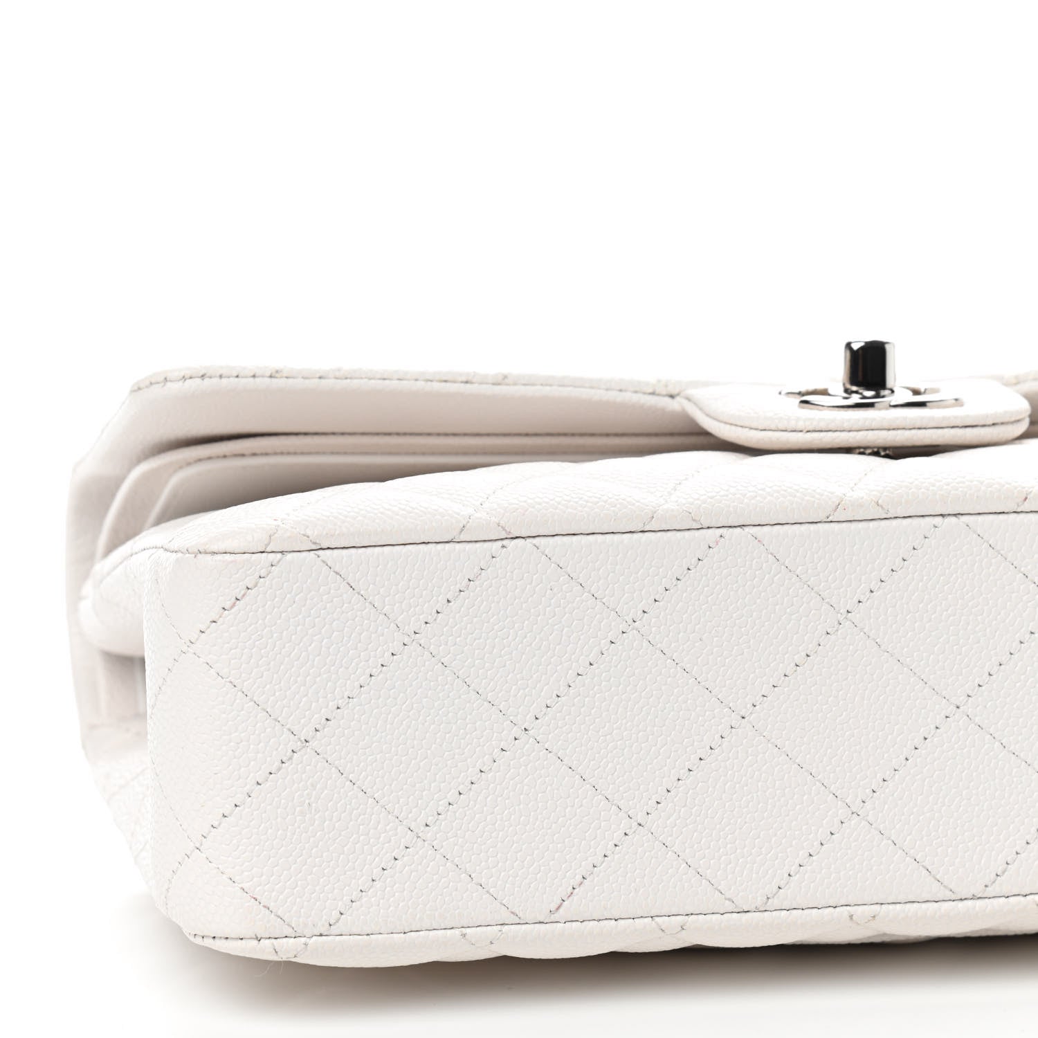 Chanel Caviar Quilted Medium Double Flap White 5 of 10
