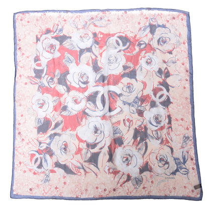 Chanel Silk CC Logo Camellia Scarf Pink 1 of 4