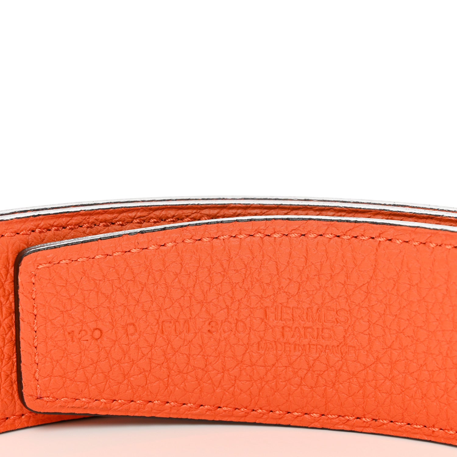Hermes Box Togo 32mm H Belt 120 48 Black Orange 3 of 6